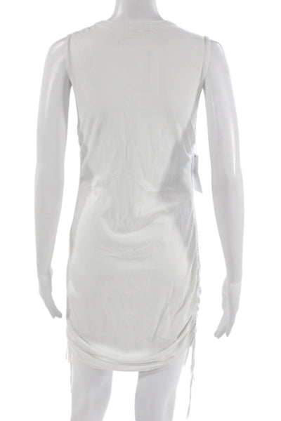 Cotton Citizen Womens White Cotton Tank Dress Crew Neck Sleeveless Short Size M