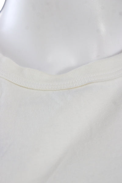 Cotton Citizen Womens White Cotton Tank Dress Crew Neck Sleeveless Short Size M