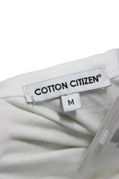 Cotton Citizen Womens White Cotton Tank Dress Crew Neck Sleeveless Short Size M