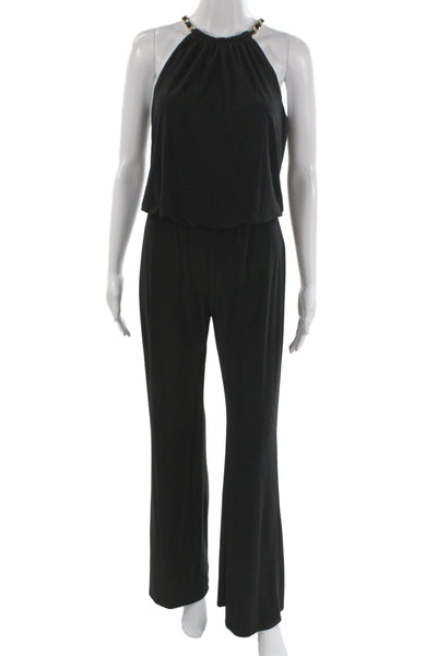 Laundry by Shelli Segal Women Halter Sleeveless Black Jumpsuit Zip Size 2