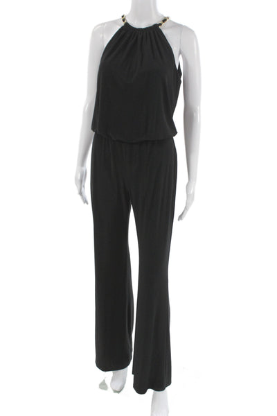 Laundry by Shelli Segal Women Halter Sleeveless Black Jumpsuit Zip Size 2