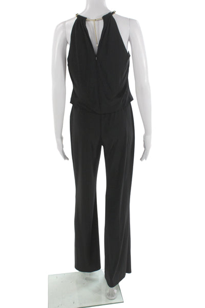 Laundry by Shelli Segal Women Halter Sleeveless Black Jumpsuit Zip Size 2