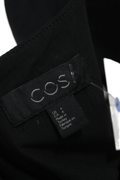 COS Womens Shift Dress Black Cotton Sleeveless Round Neck Mid Calf Size 4