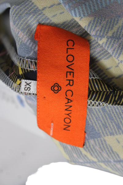 Clover Canyon Women Multicolor Plaid Sleeveless Tunic Tank Round Neck Size XS