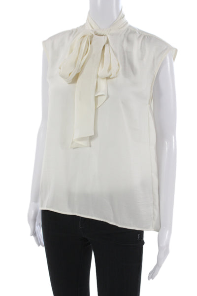 Banana Republic Women White High Neck Sleeveless Blouse Petite Size 2XS