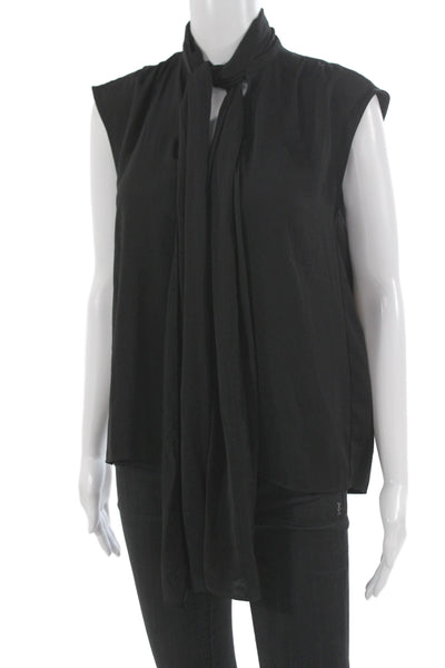 Banana Republic Women Sleeveless Collared Polyester Basic Blouse Black Size 2XS
