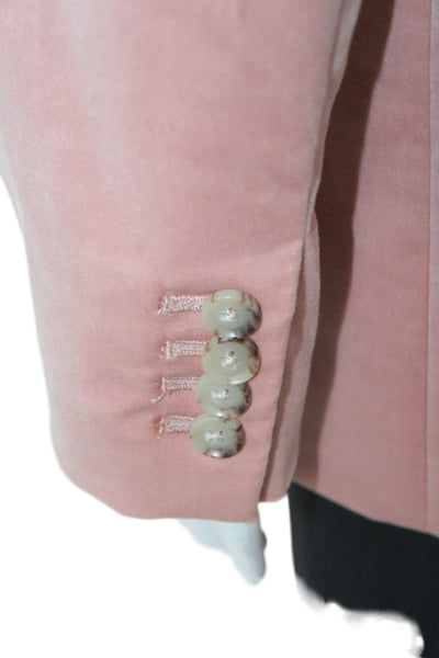 J Crew Womens Velvet Pink Blazer Button Long Sleeve Solid Size 2