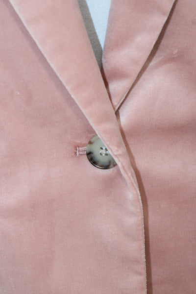 J Crew Womens Velvet Pink Blazer Button Long Sleeve Solid Size 2