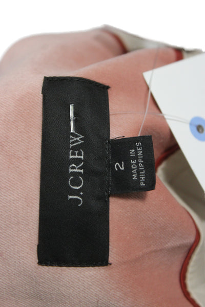 J Crew Womens Velvet Pink Blazer Button Long Sleeve Solid Size 2