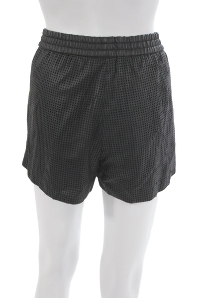 BCBGMAXAZRIA Unisex Black Geometric Shorts Designer 100% Polyurethane Size S