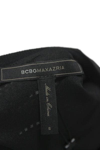 BCBGMAXAZRIA Unisex Black Geometric Shorts Designer 100% Polyurethane Size S
