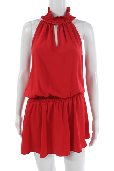 Amanda Uprichard Womens Blouson Halter Red Sleeveless Dress Party Size M