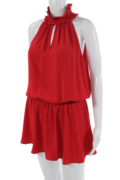 Amanda Uprichard Womens Blouson Halter Red Sleeveless Dress Party Size M