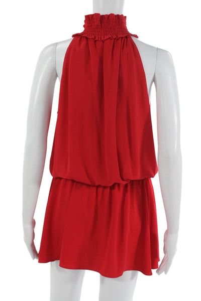 Amanda Uprichard Womens Blouson Halter Red Sleeveless Dress Party Size M