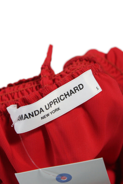 Amanda Uprichard Womens Blouson Halter Red Sleeveless Dress Party Size M