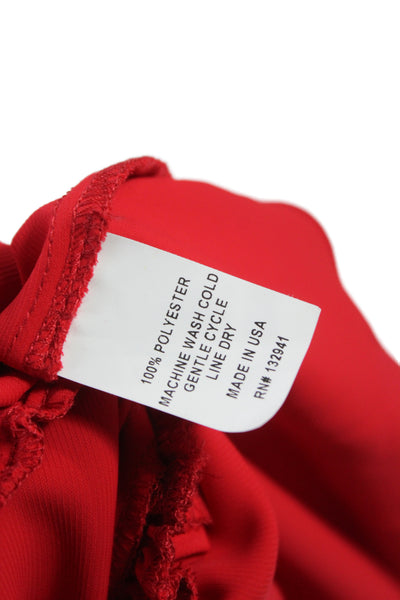 Amanda Uprichard Womens Blouson Halter Red Sleeveless Dress Party Size M