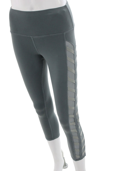 Alo Women Capri Leggings Gray Polyester Blend Sports Size S