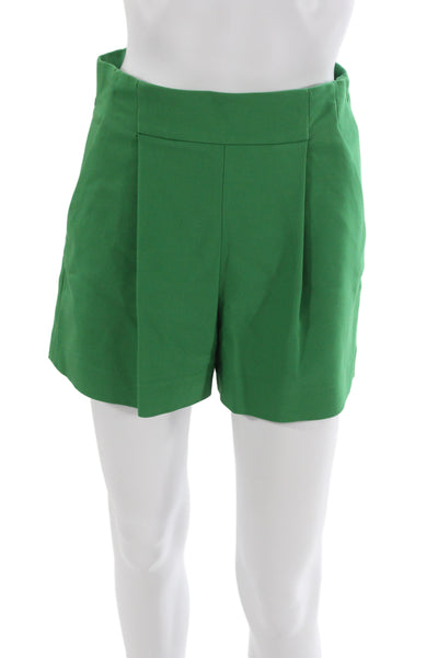 Zara Women Chino Shorts Green Zip Closure Size XS