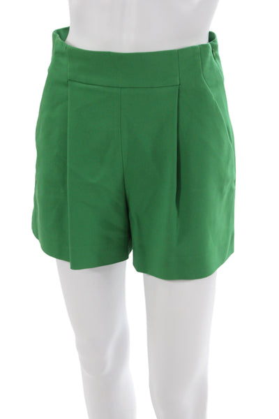 Zara Women Chino Shorts Green Zip Closure Size XS