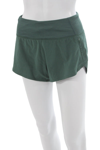 Outdoor Voices Womens Athletic Shorts Green Polyester Drawstring Size S