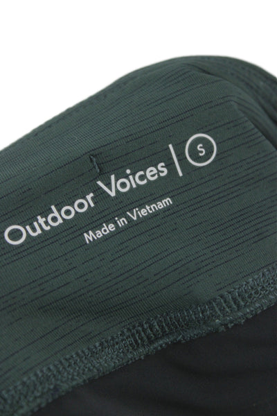 Outdoor Voices Womens Athletic Shorts Green Polyester Drawstring Size S