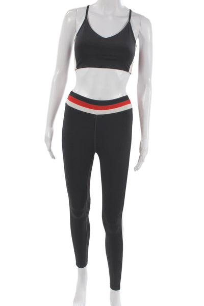 Splits59 Women Black Supplex Colorblock V-Neck Sleeveless Pants Set Size XS