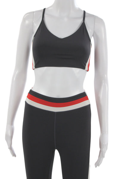 Splits59 Women Black Supplex Colorblock V-Neck Sleeveless Pants Set Size XS