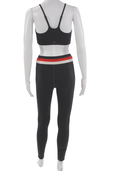Splits59 Women Black Supplex Colorblock V-Neck Sleeveless Pants Set Size XS
