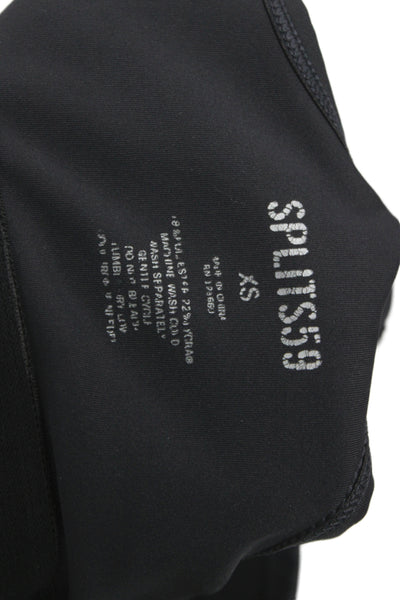 Splits59 Women Black Supplex Colorblock V-Neck Sleeveless Pants Set Size XS