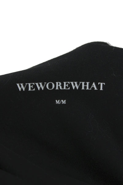 We Wore What Womens Romper Black V Neck Sleeveless Nylon Athleisure Size M