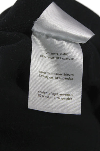 We Wore What Womens Romper Black V Neck Sleeveless Nylon Athleisure Size M
