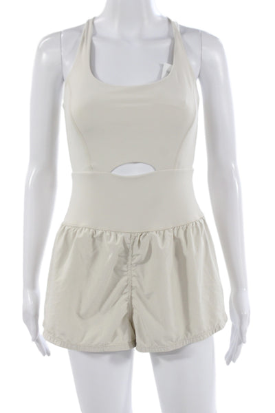 FP Movement Women Beige Halter Sleeveless Playsuit Polyamide Pullover Size XS
