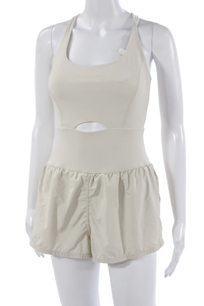 FP Movement Women Beige Halter Sleeveless Playsuit Polyamide Pullover Size XS