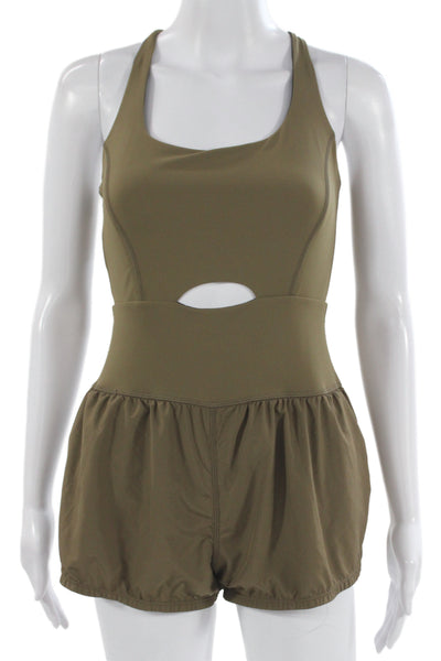 FP Movement Womens Halter Sleeveless Green Romper Pullover Polyamide Size XS