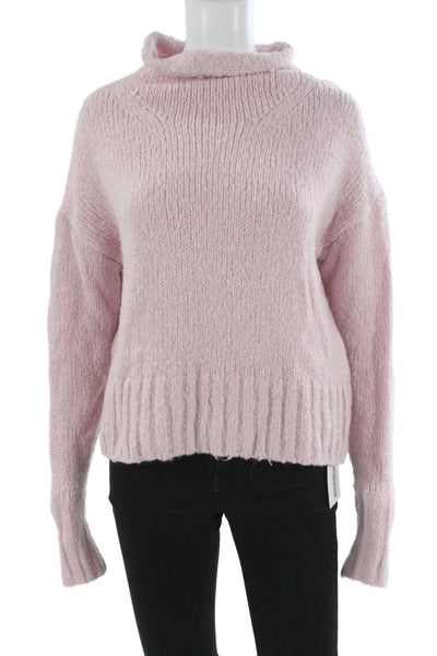 Allsaints Women Pink Cowl Neck Pullover Sweater Acrylic Long Sleeve Size S