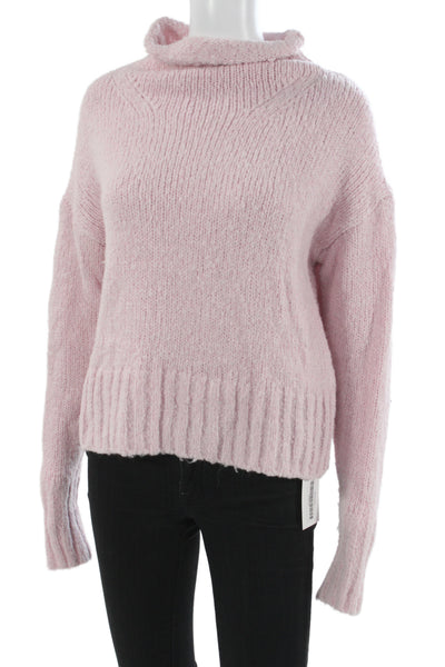 Allsaints Women Pink Cowl Neck Pullover Sweater Acrylic Long Sleeve Size S