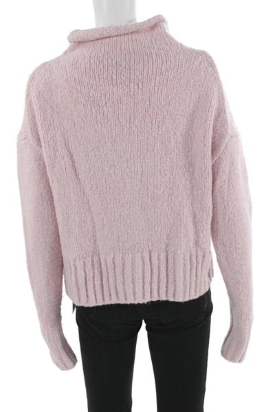 Allsaints Women Pink Cowl Neck Pullover Sweater Acrylic Long Sleeve Size S