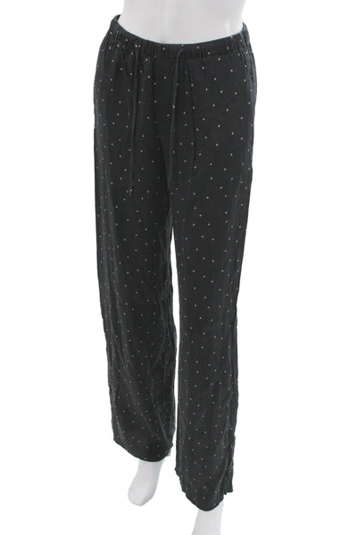 Vince Women Dress Pants Black Silk Polka Dot Drawstring Size XS