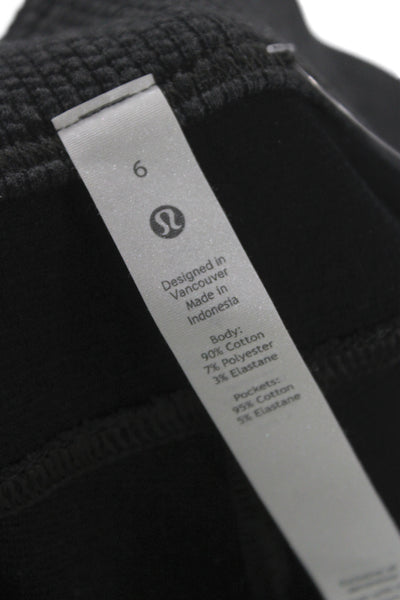 Lululemon Women Capri Pants Gray Cotton Blend Pull On Size 6