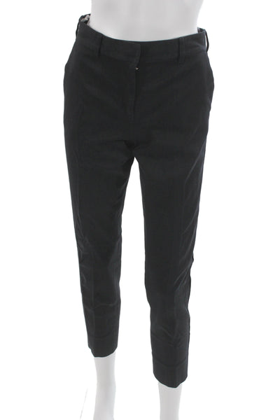 Reed Krakoff Womens Ankle Pants Black Cotton Hook & Eye Size 4