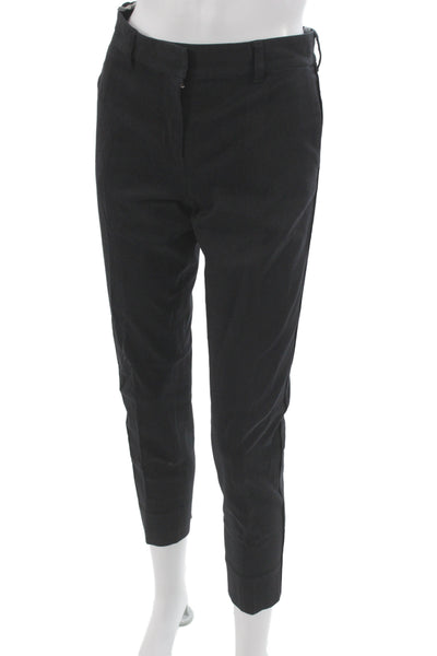 Reed Krakoff Womens Ankle Pants Black Cotton Hook & Eye Size 4
