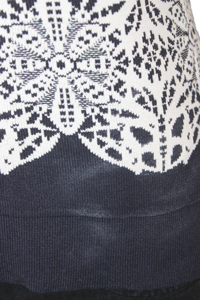 Derek Lam Women Black Geometric Lace Sleeveless Vest Nylon Size S