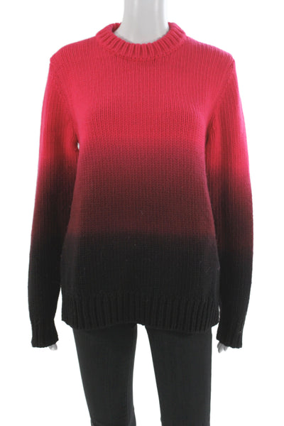 Proenza Schouler Women Pink Ombre Crew Neck Long Sleeve Pullover Size S