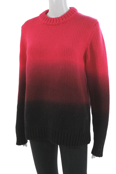 Proenza Schouler Women Pink Ombre Crew Neck Long Sleeve Pullover Size S