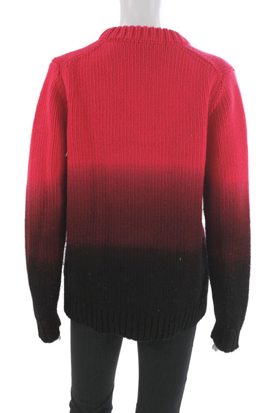 Proenza Schouler Women Pink Ombre Crew Neck Long Sleeve Pullover Size S