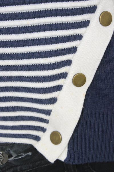 Veronica Beard Womens Blue Striped Pullover Sweater Crewneck Size S
