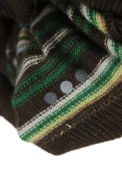 Three Dots Womens Multicolor Striped Cashmere Turtleneck Pullover Size M