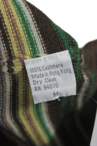 Three Dots Womens Multicolor Striped Cashmere Turtleneck Pullover Size M