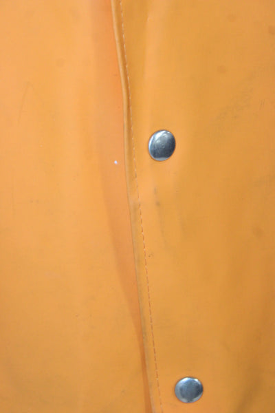 Stutterheim Unisex Rain Coat Orange Snap Polyurethane Long Sleeve Size XS