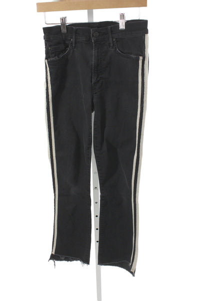Mother Womens Cropped Black Mid Rise Cotton Blend Jeans Size 27